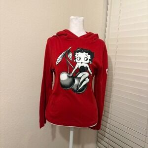 Red Betty Boop cherry tattoo style hoodie sweatshirt